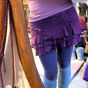Melodia Designs Ruffle Mini Skirt, Plum S/M